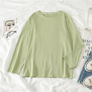 GCAROL Women O-neck Upper Oversized T-shirt