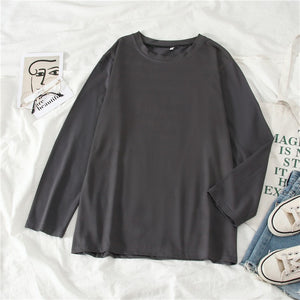 GCAROL Women O-neck Upper Oversized T-shirt