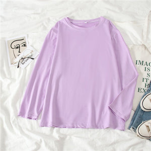 GCAROL Women O-neck Upper Oversized T-shirt