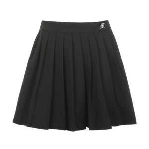 HEYounGIRL Casual Mini Pleated Letter Print Skirt