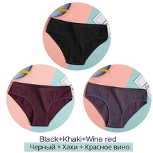 Load image into Gallery viewer, FINETOO Women Cotton 3Pcs Soft Striped Underwear M-XL