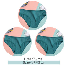 Load image into Gallery viewer, FINETOO Women Cotton 3Pcs Soft Striped Underwear M-XL