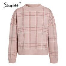 Load image into Gallery viewer, SIMPLEE Women Geometric Knitted Sweater