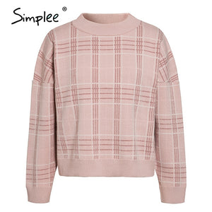 SIMPLEE Women Geometric Knitted Sweater