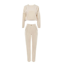 Load image into Gallery viewer, MNEALWAYS18 Women Vintage Top And Zipper Khaki Pants