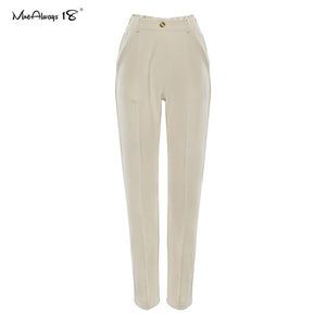 MNEALWAYS18 Women Vintage Top And Zipper Khaki Pants