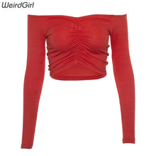 Load image into Gallery viewer, WHATIWEAR Women Off Shoulder Long Sleeve Top
