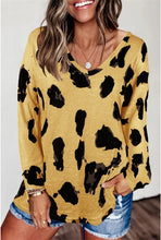 Load image into Gallery viewer, LUSOFIE Women Leopard V Neck Long Sleeve Loose Top