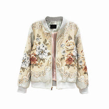 Load image into Gallery viewer, LKBOFEN Women Flower Print Bomber Jacket