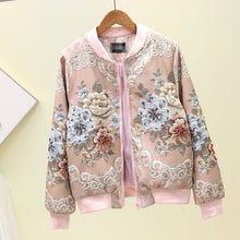 Load image into Gallery viewer, LKBOFEN Women Flower Print Bomber Jacket