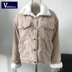 VANGULL Women Corduroy Vintage Padded Jacket