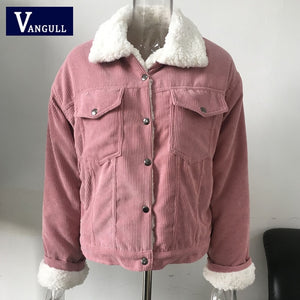 VANGULL Women Corduroy Vintage Padded Jacket