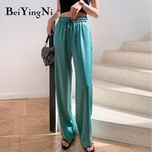Load image into Gallery viewer, BEIYINGNI Women High Waist Wide Leg Pants