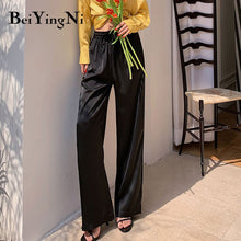 Load image into Gallery viewer, BEIYINGNI Women High Waist Wide Leg Pants