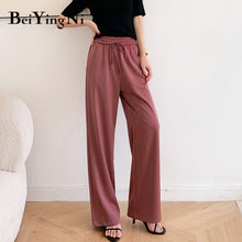 Load image into Gallery viewer, BEIYINGNI Women High Waist Wide Leg Pants
