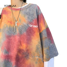 Load image into Gallery viewer, YOYLLGAA Women Tie Dye Short Sleeve T-Shirt