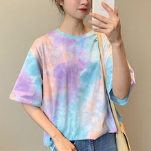 Load image into Gallery viewer, YOYLLGAA Women Tie Dye Short Sleeve T-Shirt