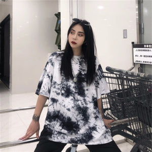 YOYLLGAA Women Tie Dye Short Sleeve T-Shirt