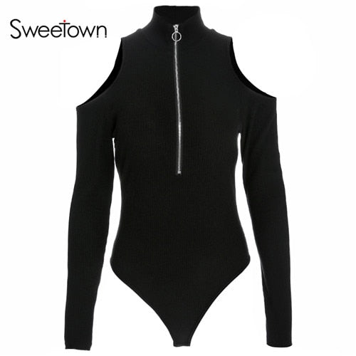 SWEETOWN Long Sleeve Turtleneck Romper