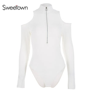 SWEETOWN Long Sleeve Turtleneck Romper