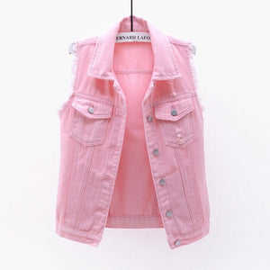 OKXGNZ Women Plus Size Denim Sleeveless Vest