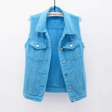 Load image into Gallery viewer, OKXGNZ Women Plus Size Denim Sleeveless Vest