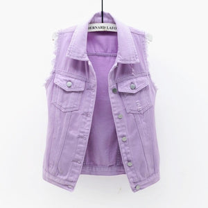 OKXGNZ Women Plus Size Denim Sleeveless Vest