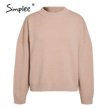 Load image into Gallery viewer, SIMPLEE Women Geometric Knitted Sweater