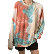 Load image into Gallery viewer, Women Long Sleeve O Neck Tie Dye Loose Sweatshirt