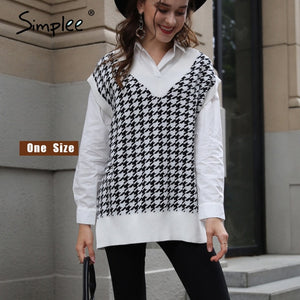 SIMPLEE Women Geometric Knitted Sweater