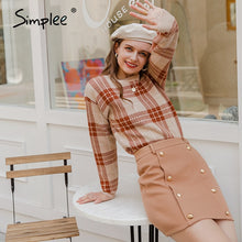 Load image into Gallery viewer, SIMPLEE Women Geometric Knitted Sweater