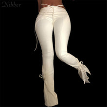 Load image into Gallery viewer, NIBBER Women Bandage Hollow Style PU Leather Pants