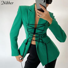 Load image into Gallery viewer, NIBBER Women Single Button Lace Up Coat