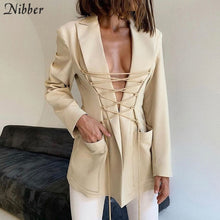 Load image into Gallery viewer, NIBBER Women Single Button Lace Up Coat