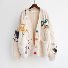 Load image into Gallery viewer, Women Knitted Embroidery Loose Sweaters