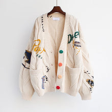 Load image into Gallery viewer, Women Knitted Embroidery Loose Sweaters
