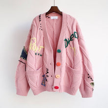 Load image into Gallery viewer, Women Knitted Embroidery Loose Sweaters