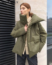 Load image into Gallery viewer, WOTWOY Women Oversized Cropped Padded Jacket