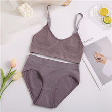 Load image into Gallery viewer, FINETOO Women Seamless Cotton Bra And Underwear Set
