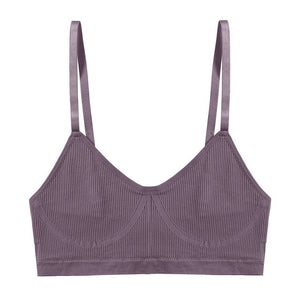 FINETOO Women Seamless Cotton Bra And Underwear Set