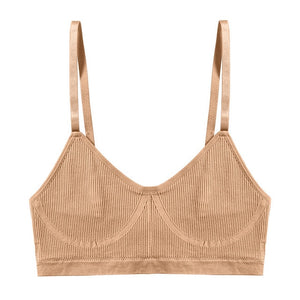 FINETOO Women Seamless Cotton Bra And Underwear Set