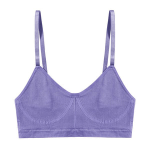 FINETOO Women Seamless Cotton Bra And Underwear Set