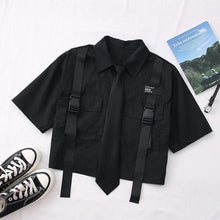 Load image into Gallery viewer, HWLZLTZHT Women High-Waist Straight Ribbon Cargo Pants and Top