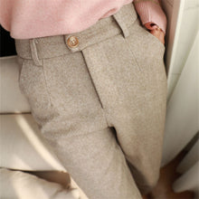 Load image into Gallery viewer, FIPYJIP Women Herringbone Wool Pencil Pants