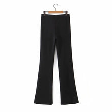 Load image into Gallery viewer, WIXRA Women Black Flare Stretchy Pants