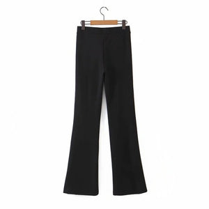 WIXRA Women Black Flare Stretchy Pants