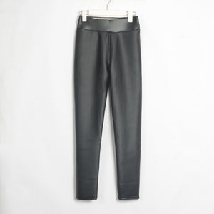WIXRA Women Skinny High Elastic Waist Faux Leather Pants