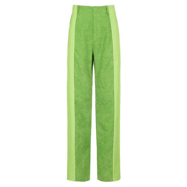 RAPWRITER Women Vintage 90S Patched Corduroy Pants