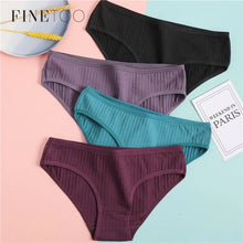 Load image into Gallery viewer, FINETOO Women Cotton 3Pcs Soft Striped Underwear M-XL