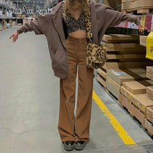 Load image into Gallery viewer, CUTE AND PSYCHO Women Vintage Oversized Corduroy Baggy Pants